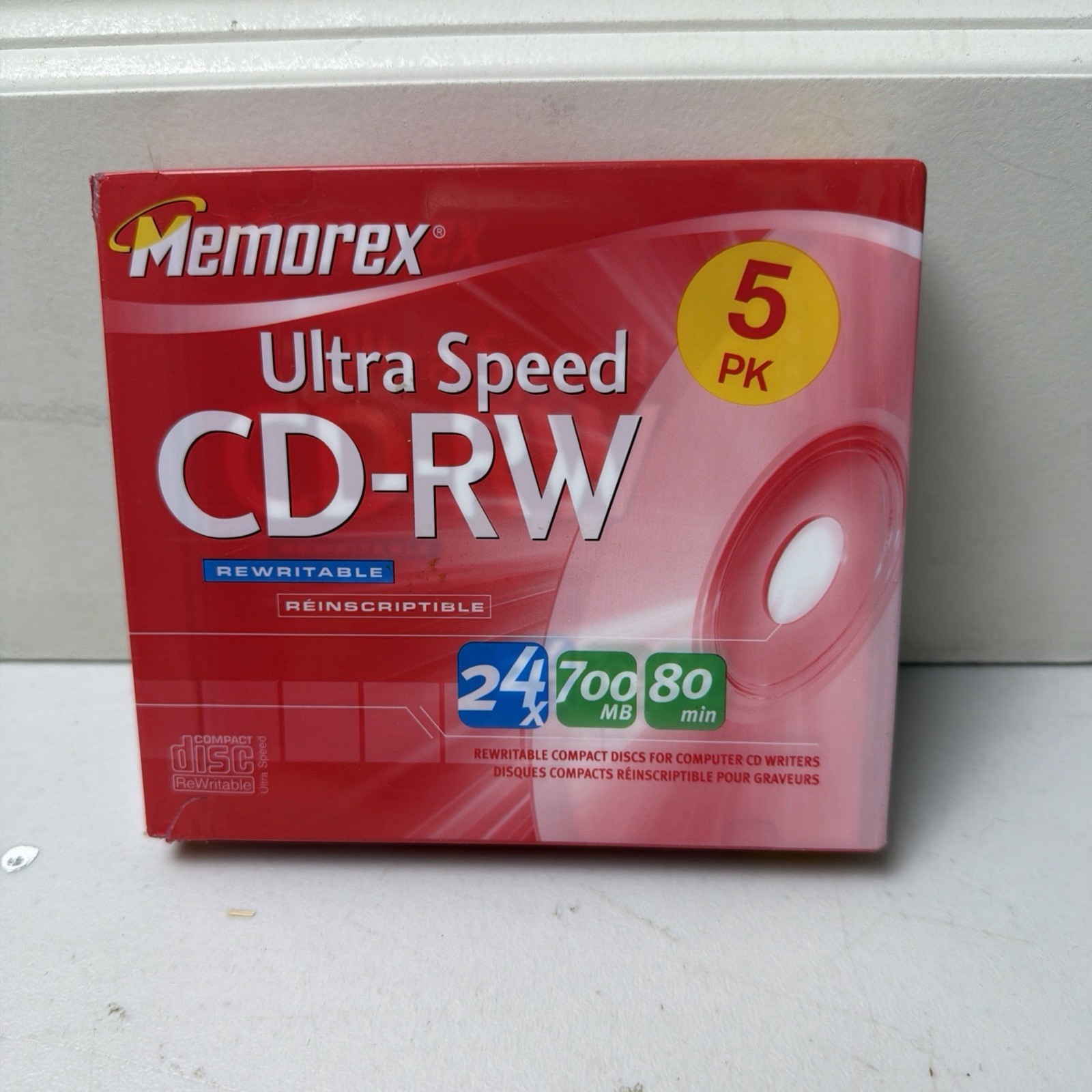 Memorex CD-RW Ultra Speed 5 pack 24x 700 MB 80 Minutes Rewritable 2004