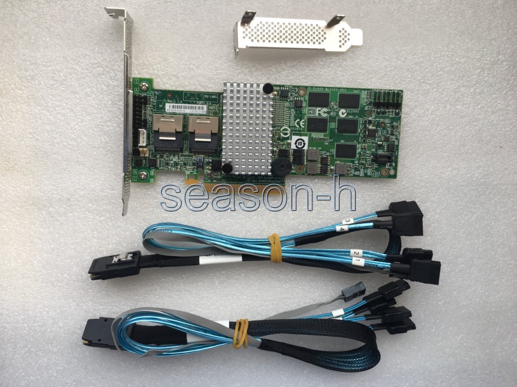 LSI00202 Megaraid SAS 9260-8i RAID controller+SFF-8087 to (4) 7-Pin SATA cables