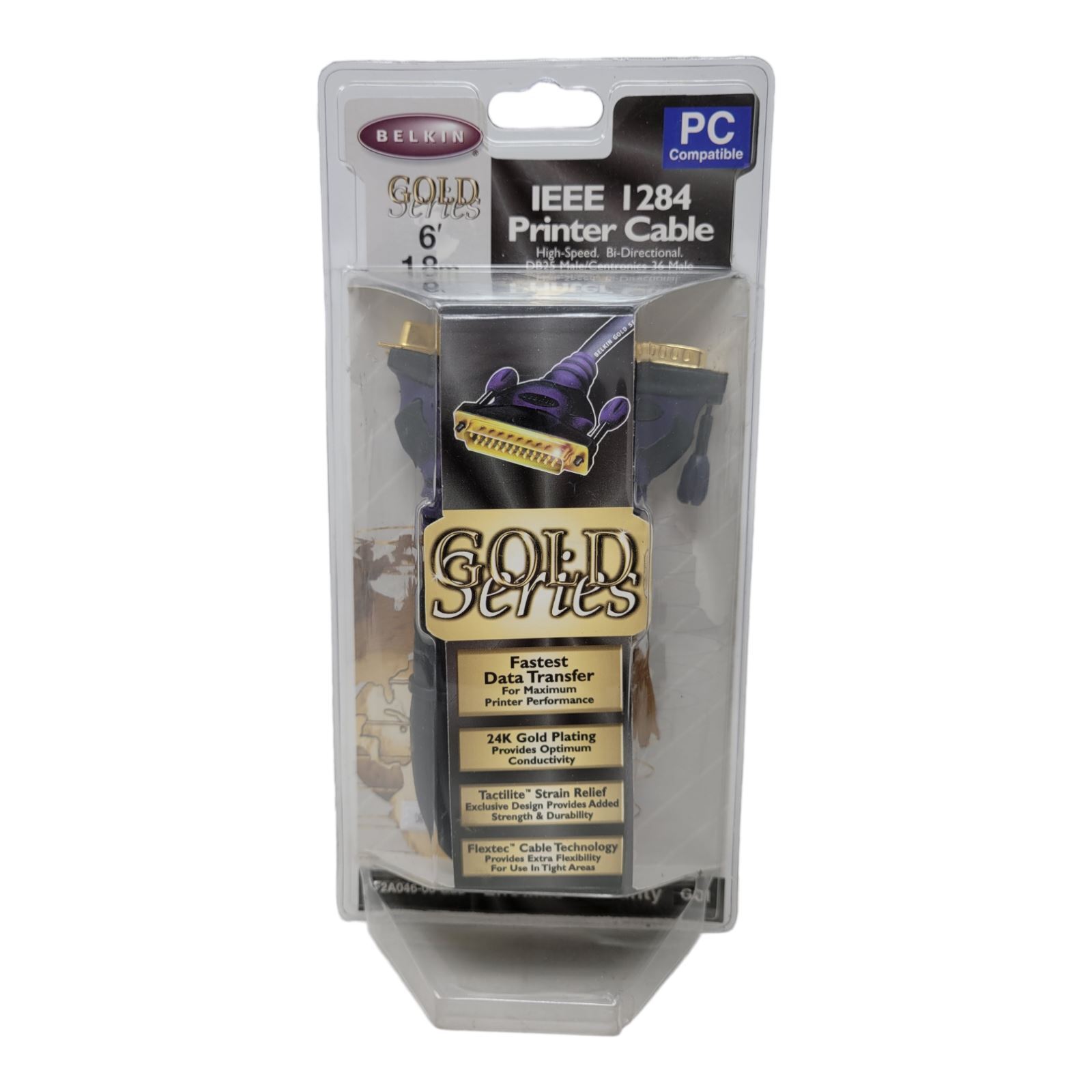 BELKIN IEEE 1284 PRINTER CABLE 6’ FOOT GOLD-SERIES F2A046-06-GLD SEALED NEW