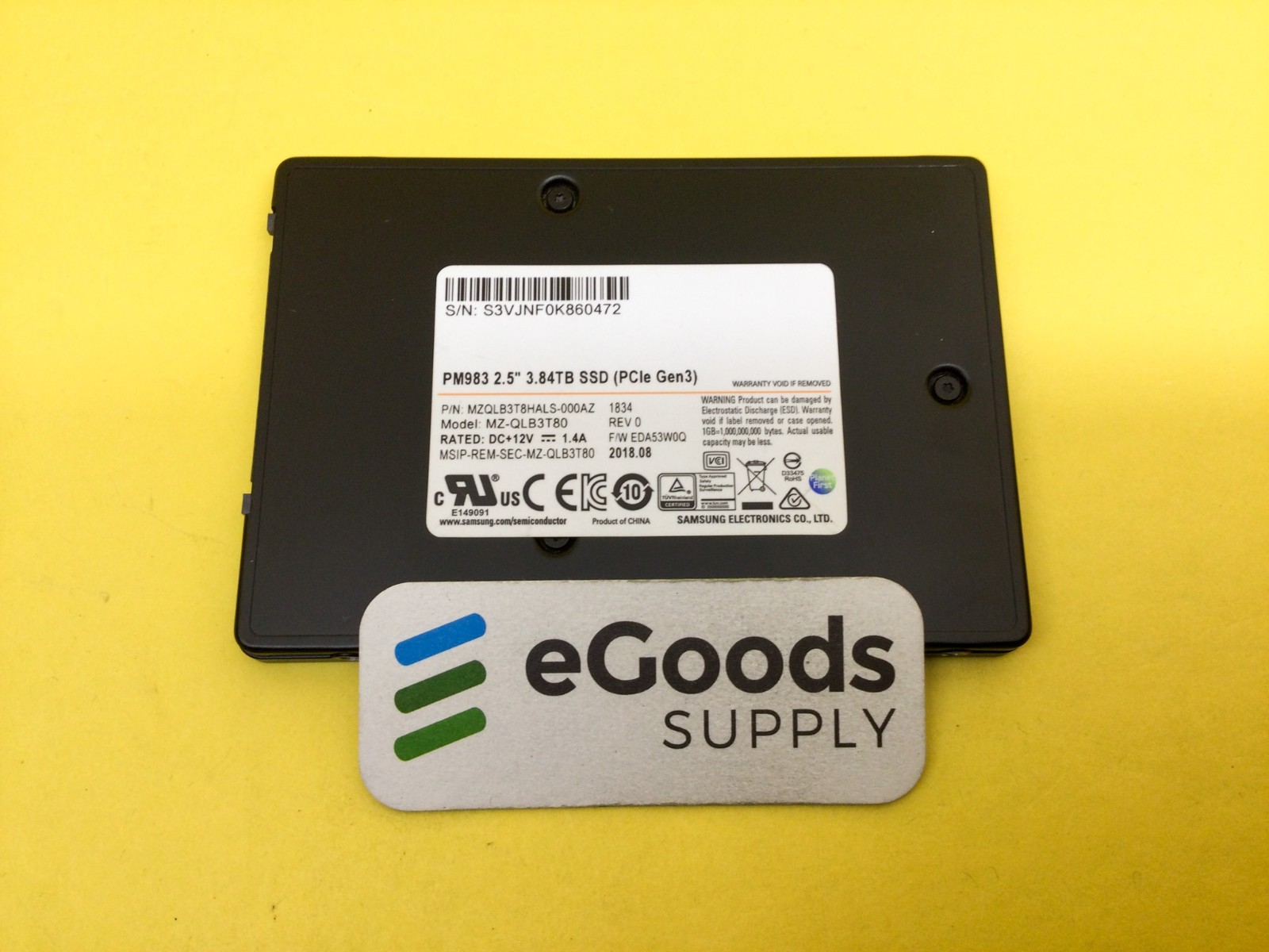 MZ-QLB3T80 Samsung PM983 3.84TB PCIe Gen3 NVMe U.2 2.5" SSD MZQLB3T8HALS