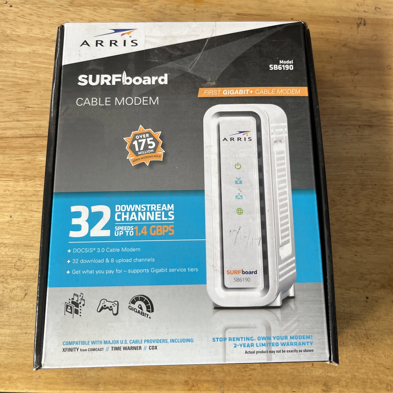 ARRIS Surfboard Gigabit Cable Modem SB6190 - New Open Box