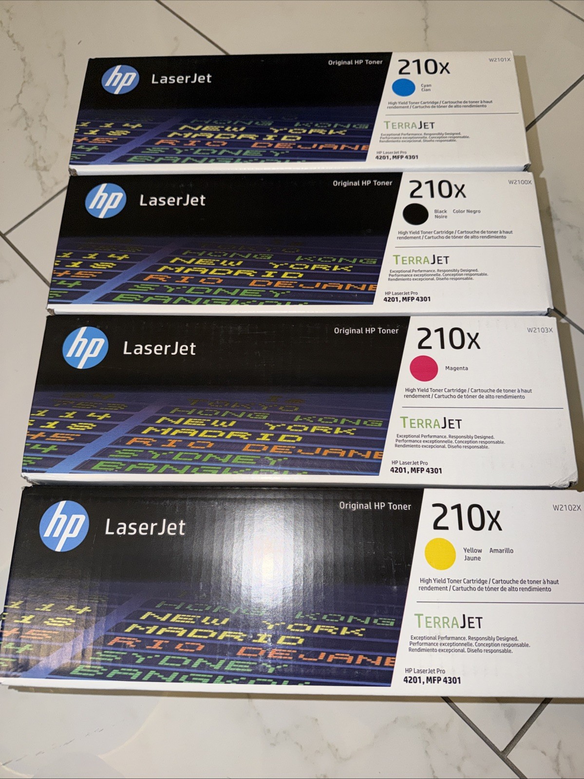 HP 210X Black/Cyan/Magenta/Yellow High Yield Toner Cartridge Pack Of 4 New Seal