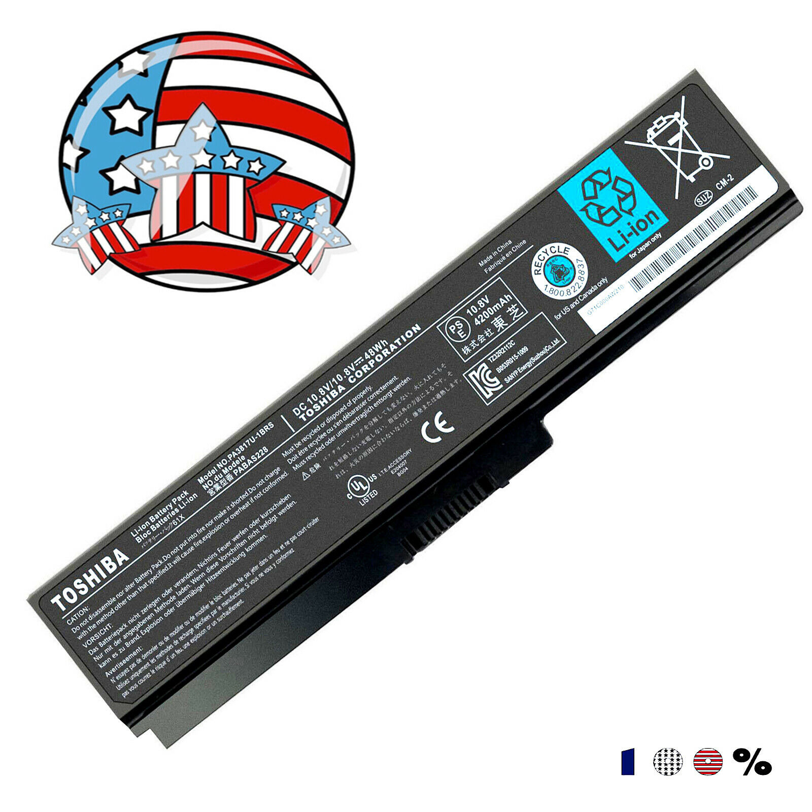 Genuine OEM PA3817U-1BRS Battery for Toshiba Satellite L745 L750 L755 L755D 48Wh