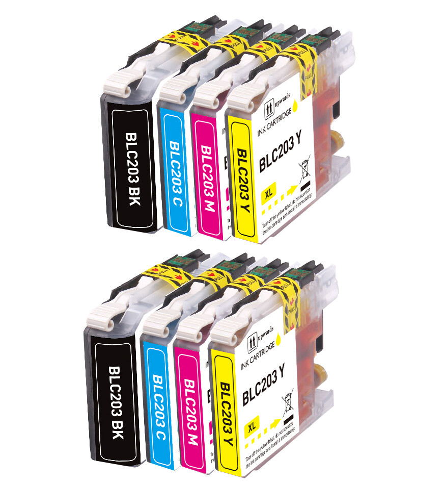8PK New Ink Set + chip fits Brother LC203 MFC-J680DW MFC-J880DW MFC-J885DW
