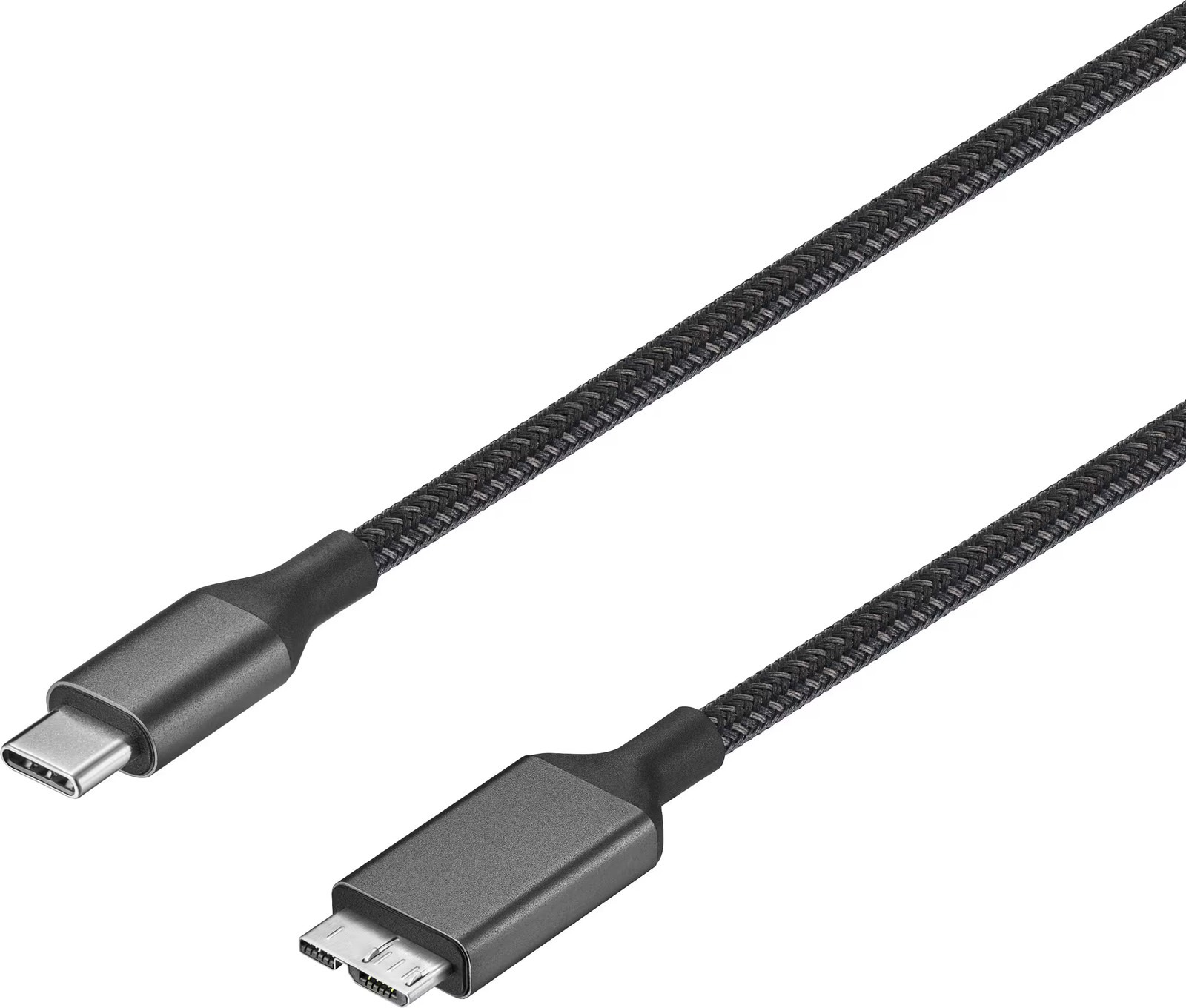 Insignia- 3.3 ft. USB-C to Micro-B Hard Drive Cable - Black