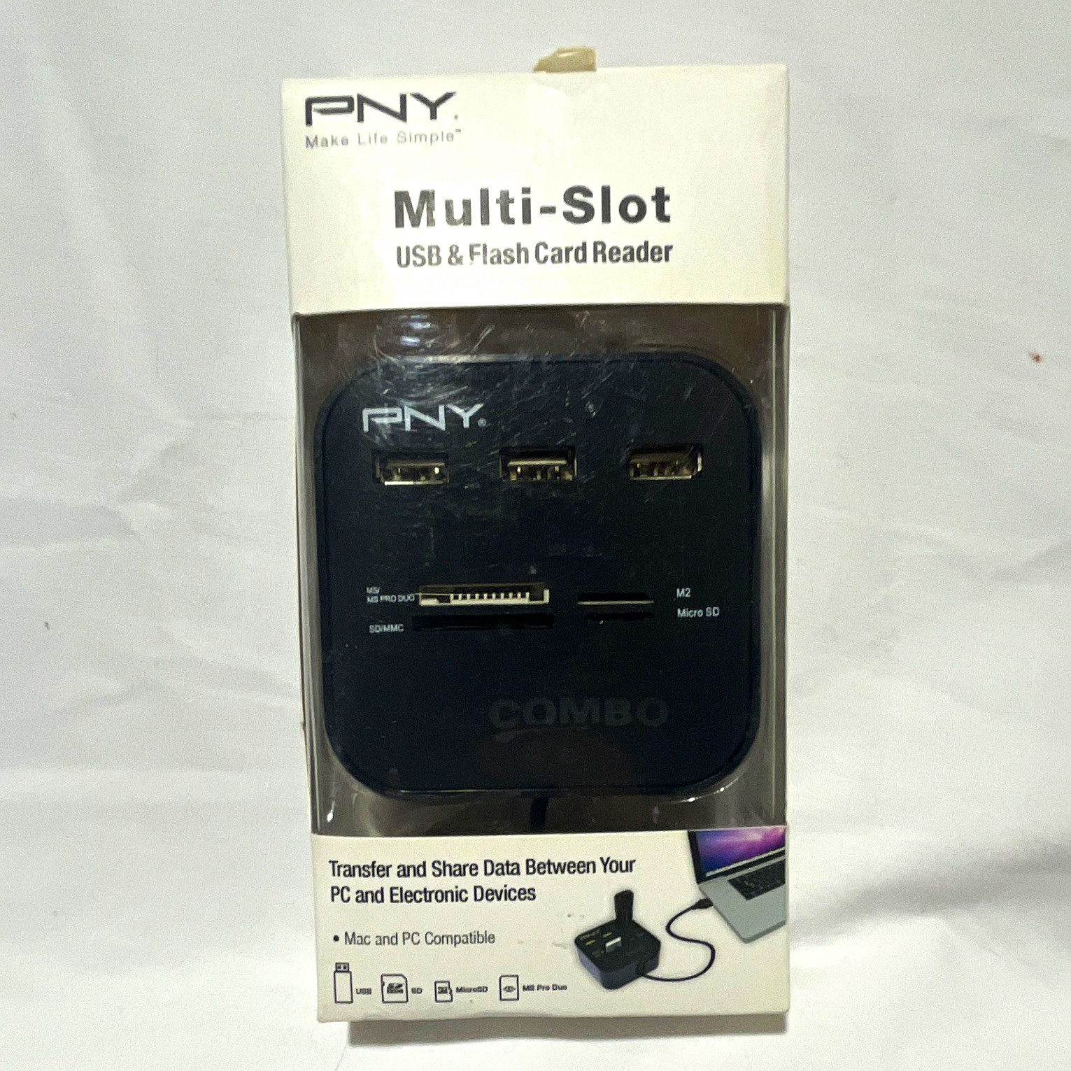 PNY USB Multi Card Reader SD/SDHC/MicroSD/MS/MS Micro (M2) P-UBSDRDR21K-RF