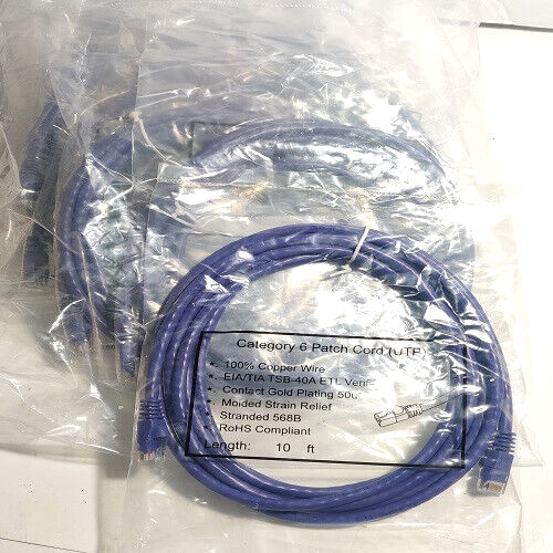 20-Pack Cat.6 UTP 10Ft. Patch Cords (NEW)