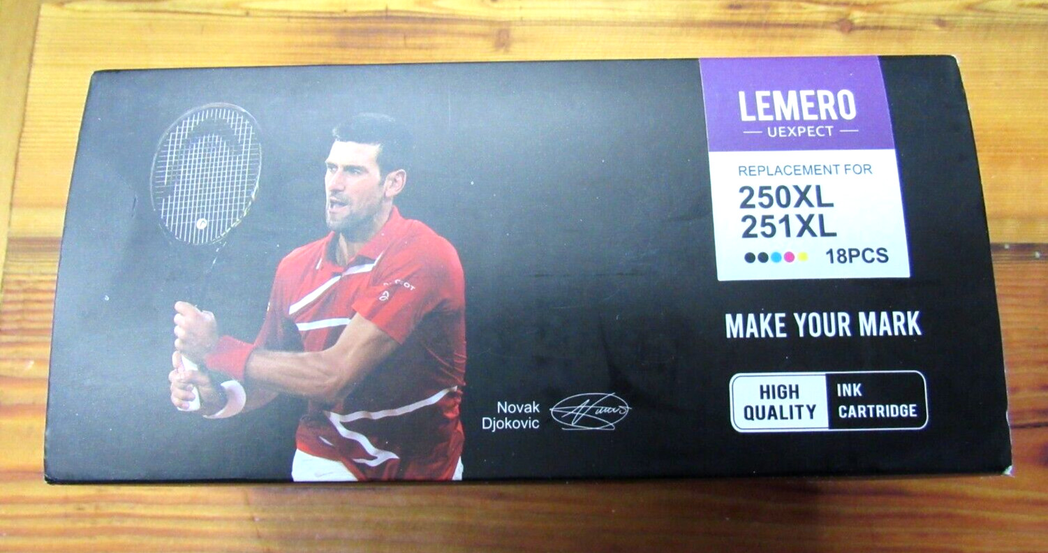 Lemero Utrust 250/251XL Tri Color & Black Cartridge 22 Pack NEW CANON PIXMA