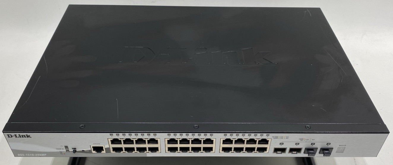 D-Link DGS-1510-28XMP 24‑Port PoE+ + 4 x 10G SFP+ Stackable Smart / Managed Swit