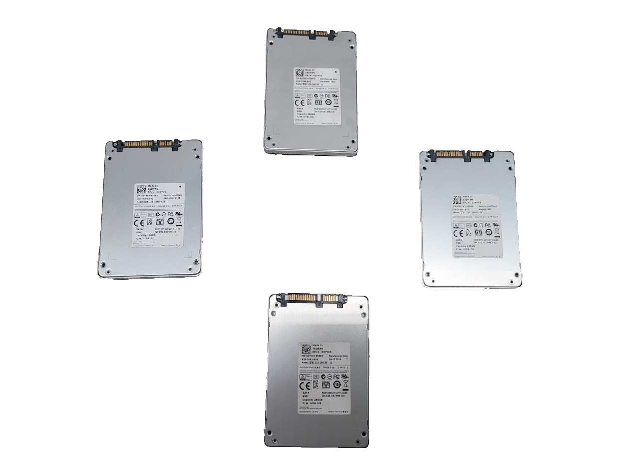Lot of 4 LiteOn 03YYV3 256GB SSD 2.5" SATA Model: LCS-256L9S-11