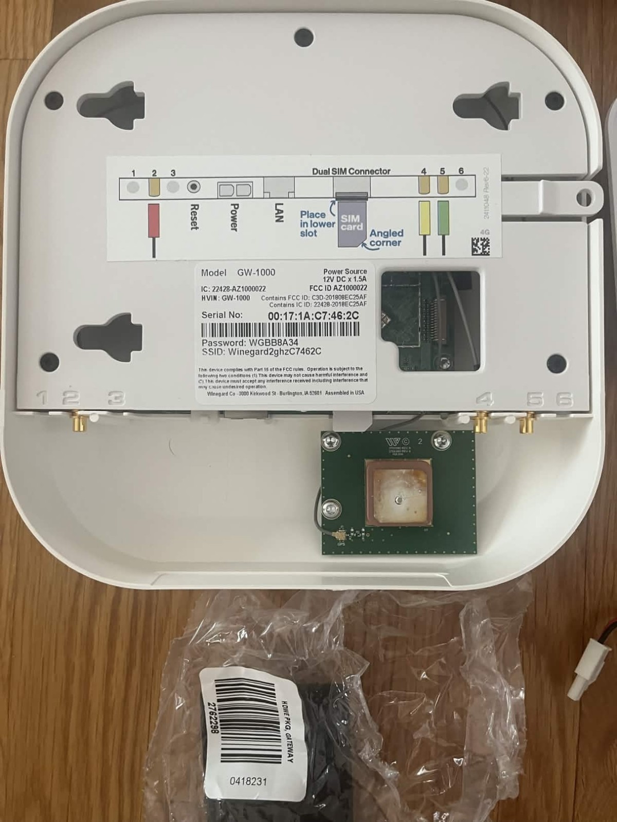 Winegard GW-1000 Gateway 4G LTE WiFi Router for AIR 360+ Antenna 62C