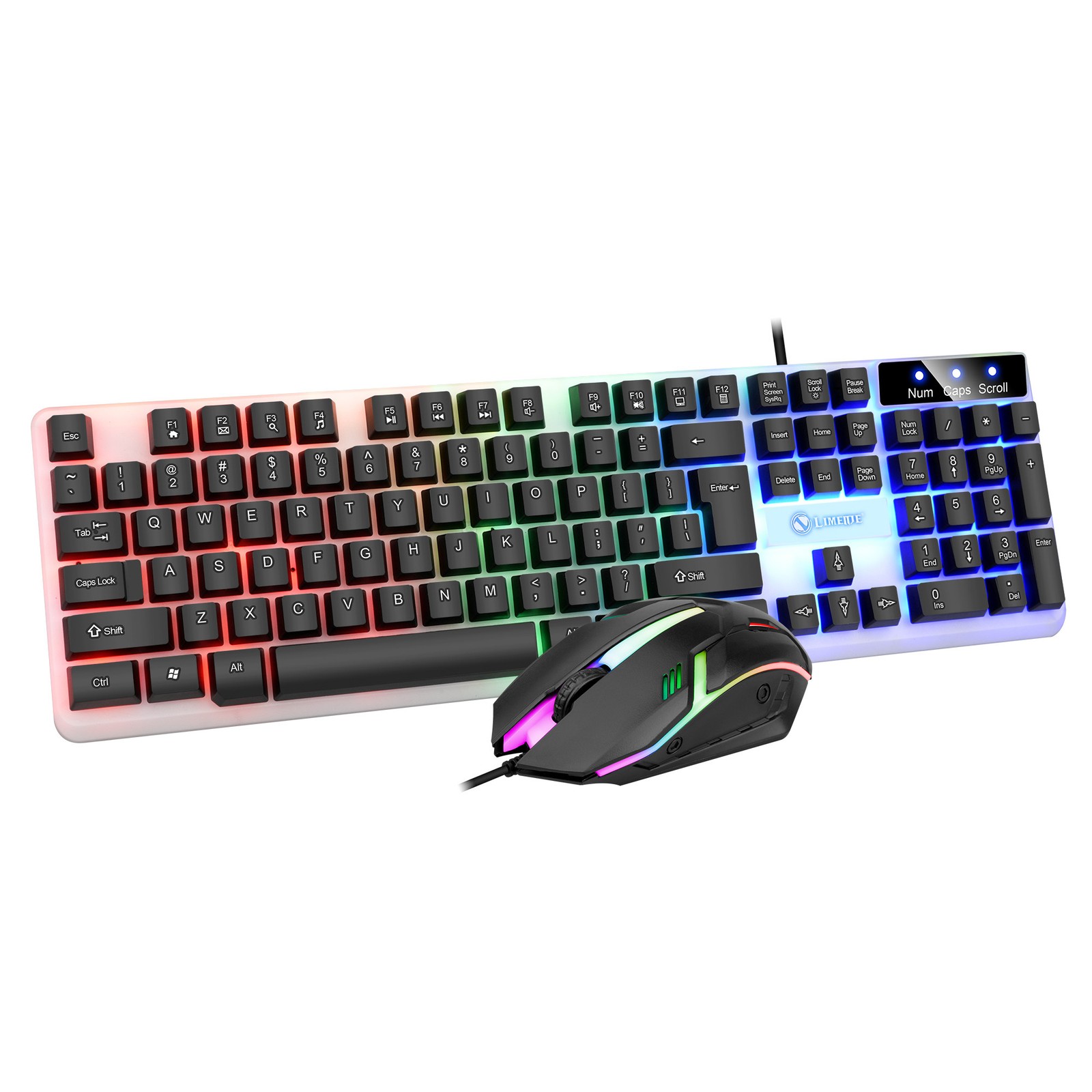 Wired LED RGB Gaming Keyboard & Mouse Combo, Mechanical Feeling, 104 Key