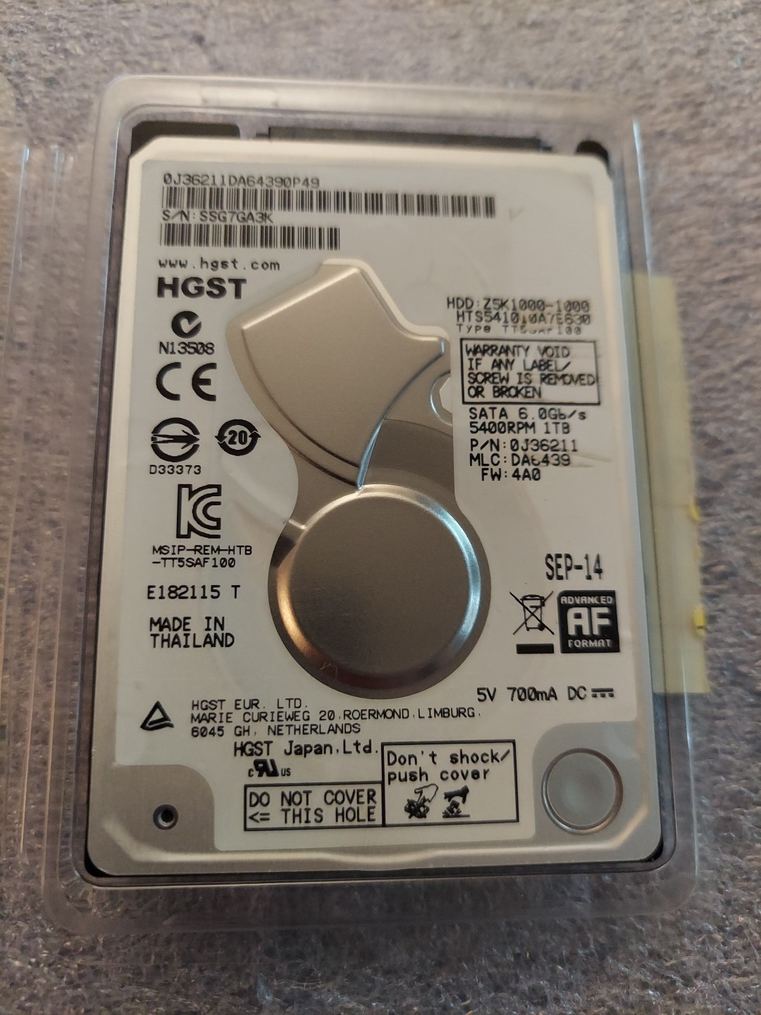 Tested GOOD HGST Hitachi 1TB 2.5" SATA Laptop Hard Drive HDD HTS541010A7E630