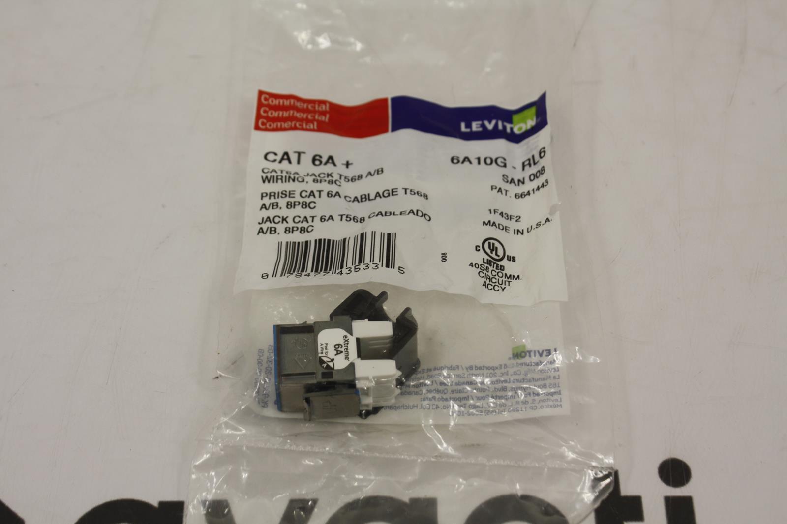 LEVITON 6A10G RL6 EXTREME CAT 6A QUICKPORT CONNECTOR BLUE SKU 25030574