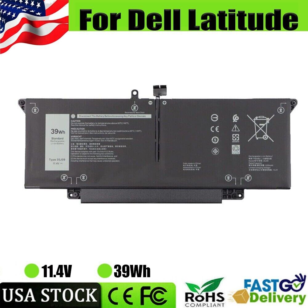 ✅35J09 Battery For Dell Latitude 7310 7410 P34S P34S001 Y7HR3 4V5X2 HRGYV 39Wh