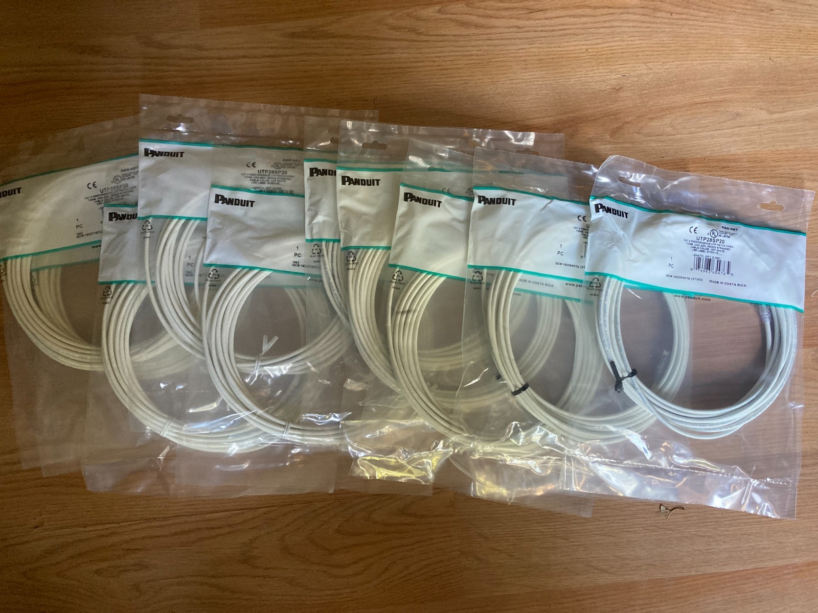 LOT OF 10 PANDUIT UTP28SP20 WHITE CAT6 PATCH CABLE 20FT UTP NEW