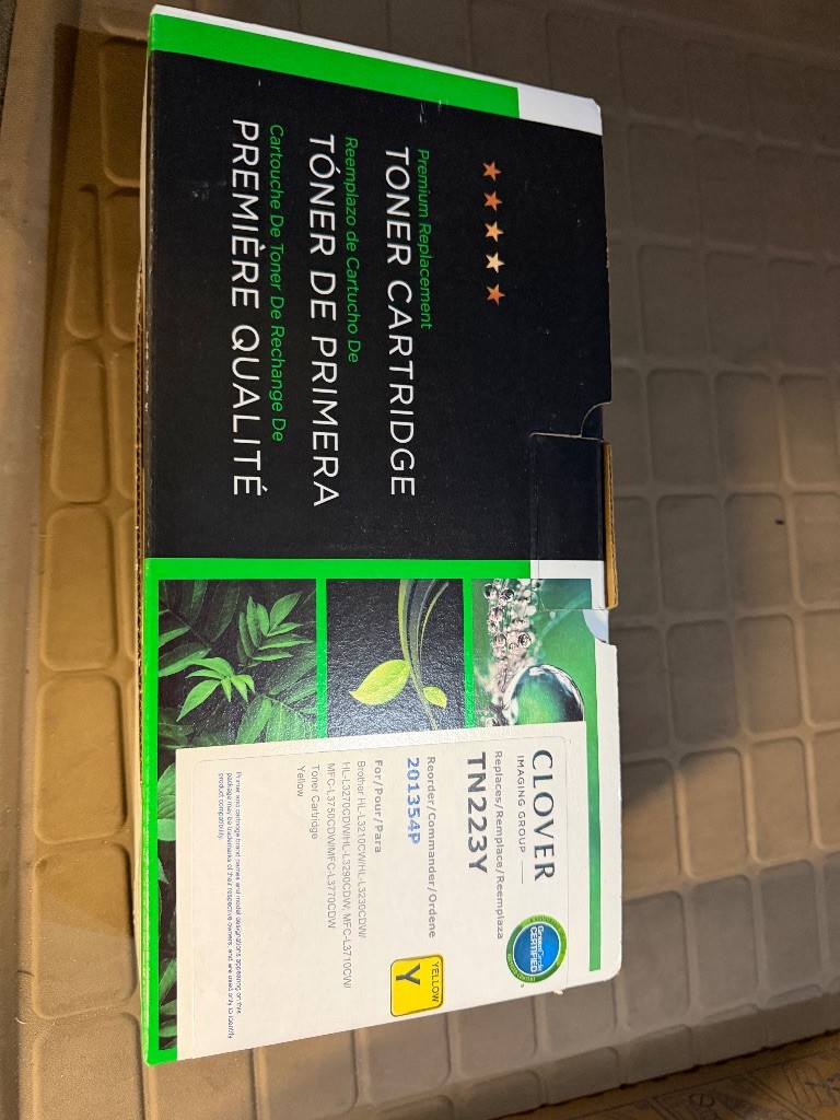 Clover TN223Y Yellow Toner Cartridge Brother HL-L3210CW MFC-L3770CDW TN223 New