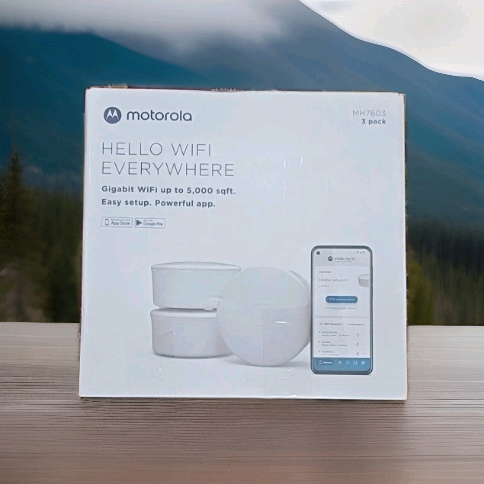 Motorola Hello WiFi Everywhere MH7603  - Gigabit WiFi Up To 5,000 Sqft  3pack