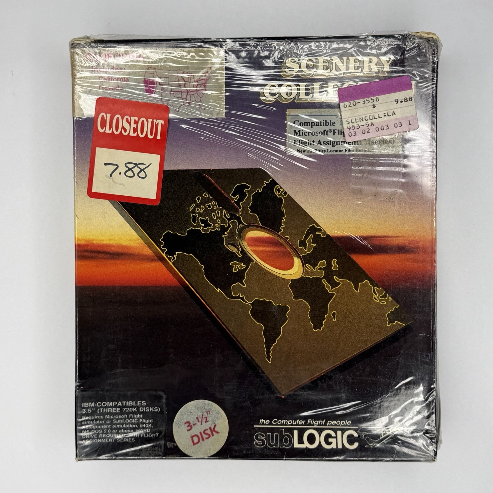 Vintage 1990 Flight Scenery Collection California Nevada IBM DISK - READ