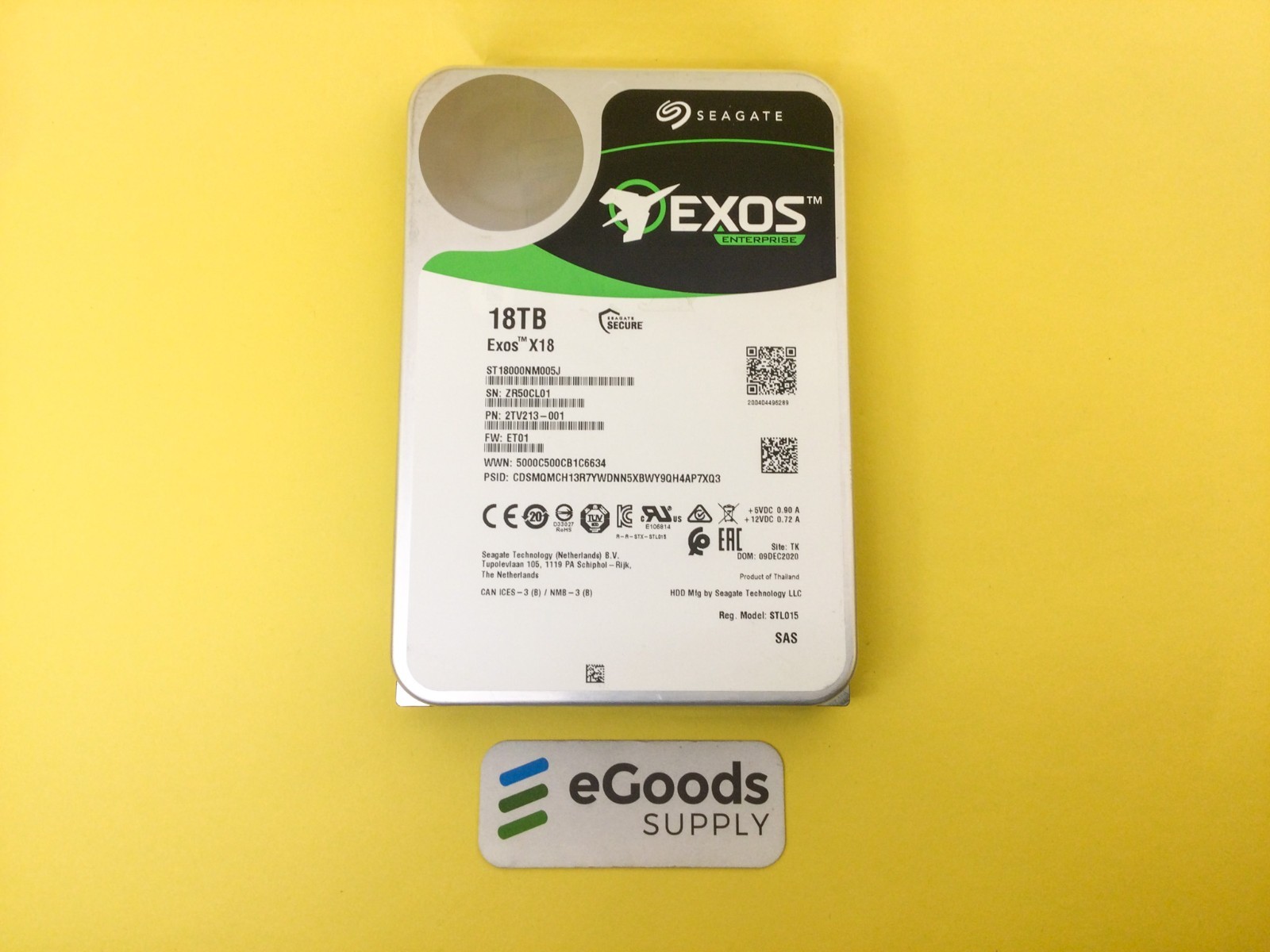 Seagate Exos X18 18TB 7.2K SAS 12Gb/s 3.5in 512E/4KN HDD ST18000NM005J