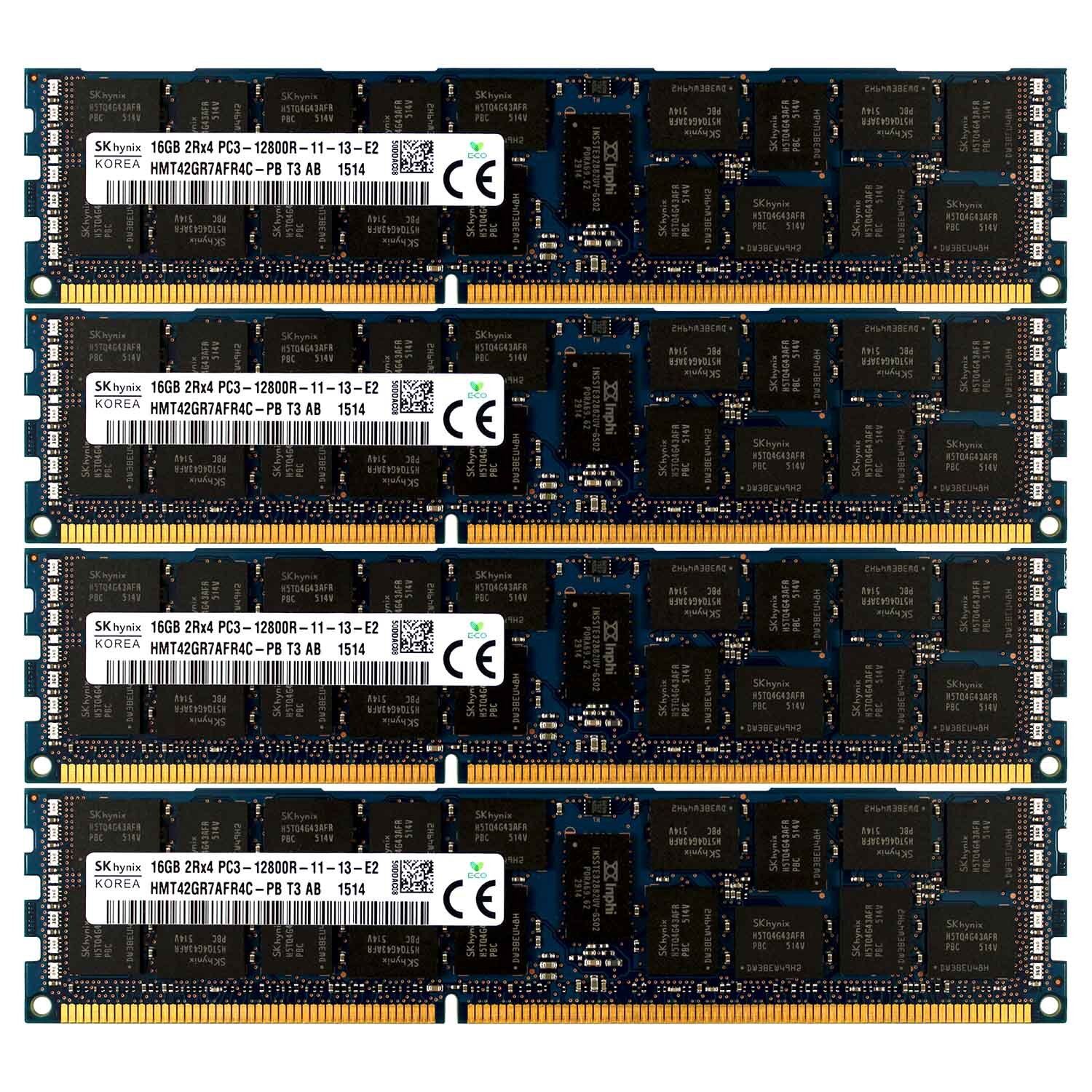 PC3-12800 4x16GB HP Proliant BL460C BL420C BL660c DL160 DL360E G8 Memory Ram
