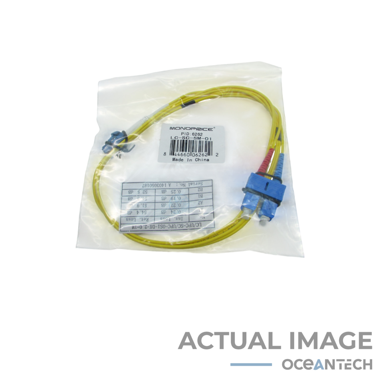 New 1M LC/UPC to SC/UPC OS1 Duplex Patch Cord 9/125 PVC