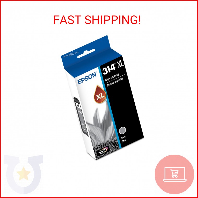 EPSON 314 Claria Photo HD Ink High Capacity Gray Cartridge (T314XL720-S) Works w
