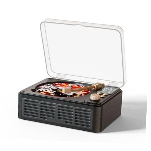 Retro CD Player with Bluetooth, Desktop CD Players for Home, Built-in Black