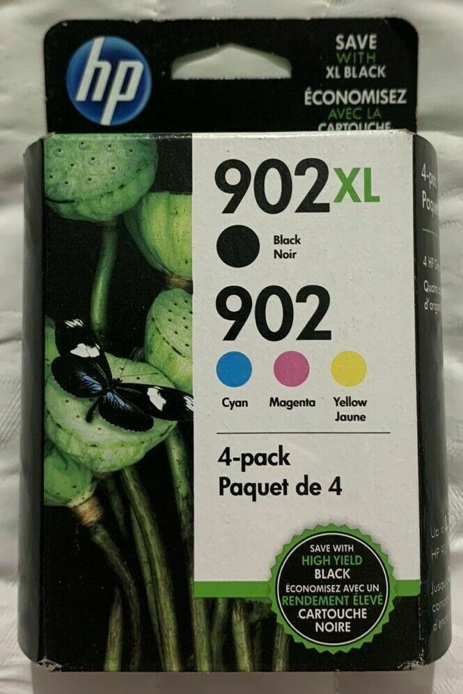 Set 4 Factory Sealed Genuine HP 902XL Hi Yld & 902 Inkjets  C M  Y 2022-2024