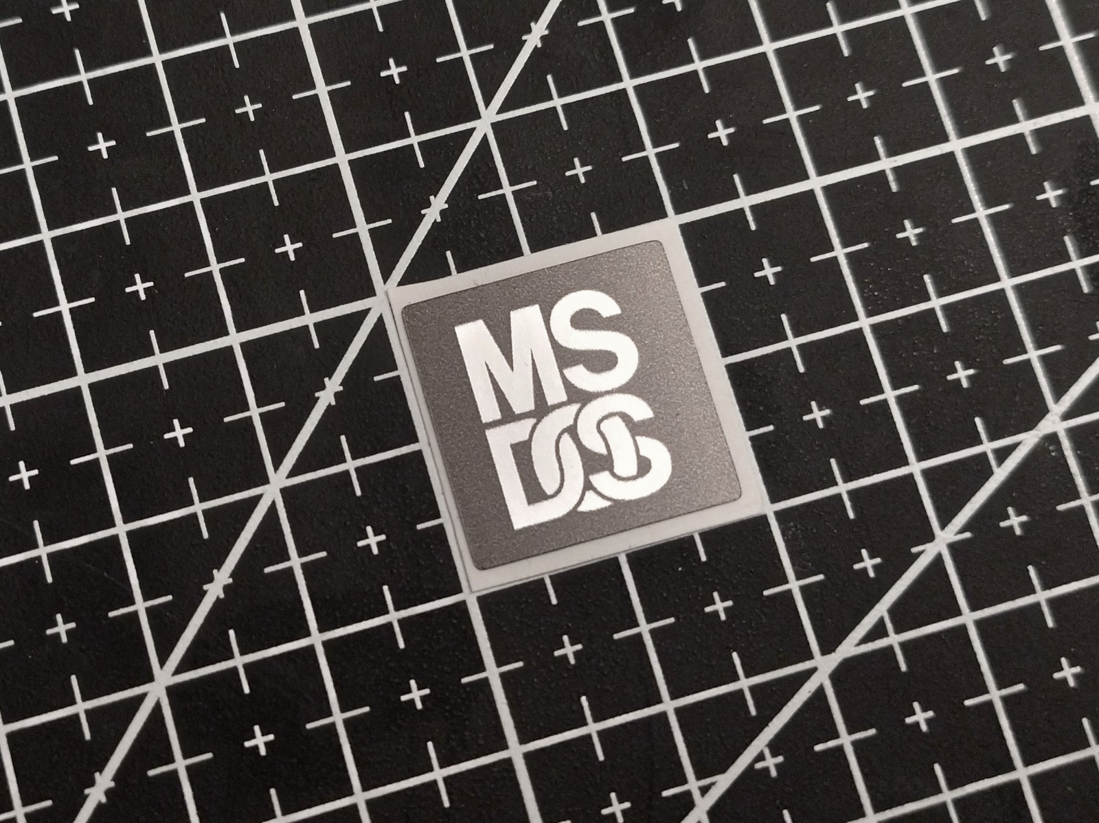 5 x Black & Silver MS-DOS Stickers For The Computer Case