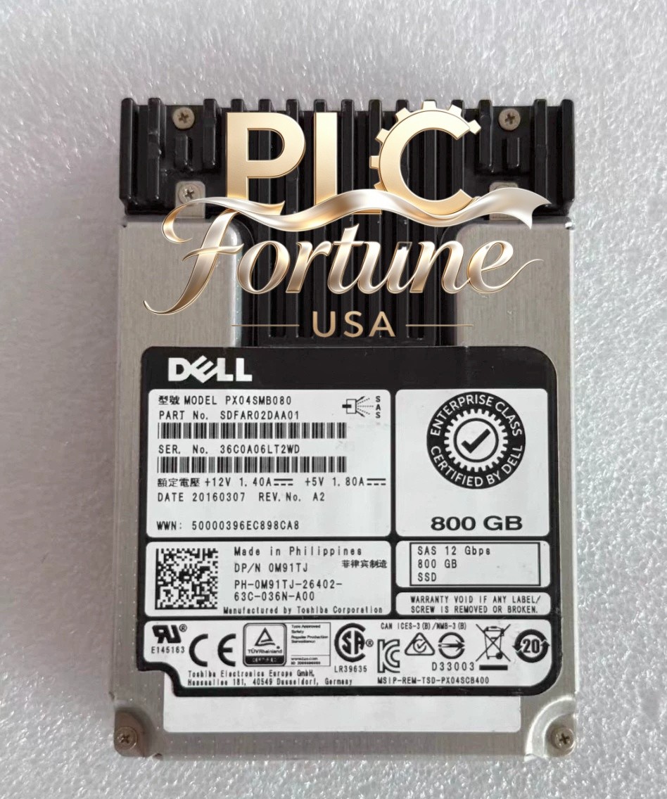 New Dell 0M91TJ PX04SMB080 800GB 12Gbps SAS WI MLC 2.5" SSD 14/15/16G KIT