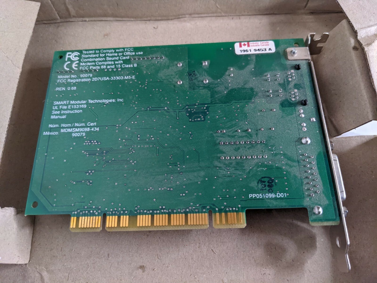 5184-1211 HP PC80079 V.90 PCI 56K FAX-MODEM CARD 90079 SMART PP050599-B02