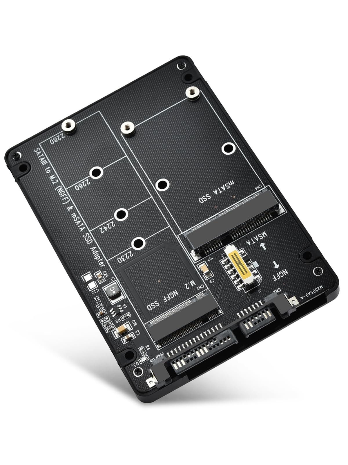 M.2 to SATA Adapter - 2 in 1 Converter for MSATA/M.2 NGFF SSD to 2.5" SATA III,