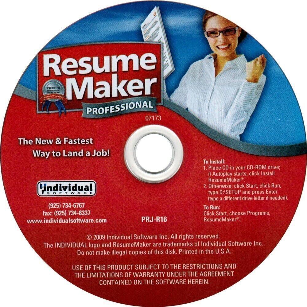Resume Maker Professional 16 PC Windows New CD-ROM