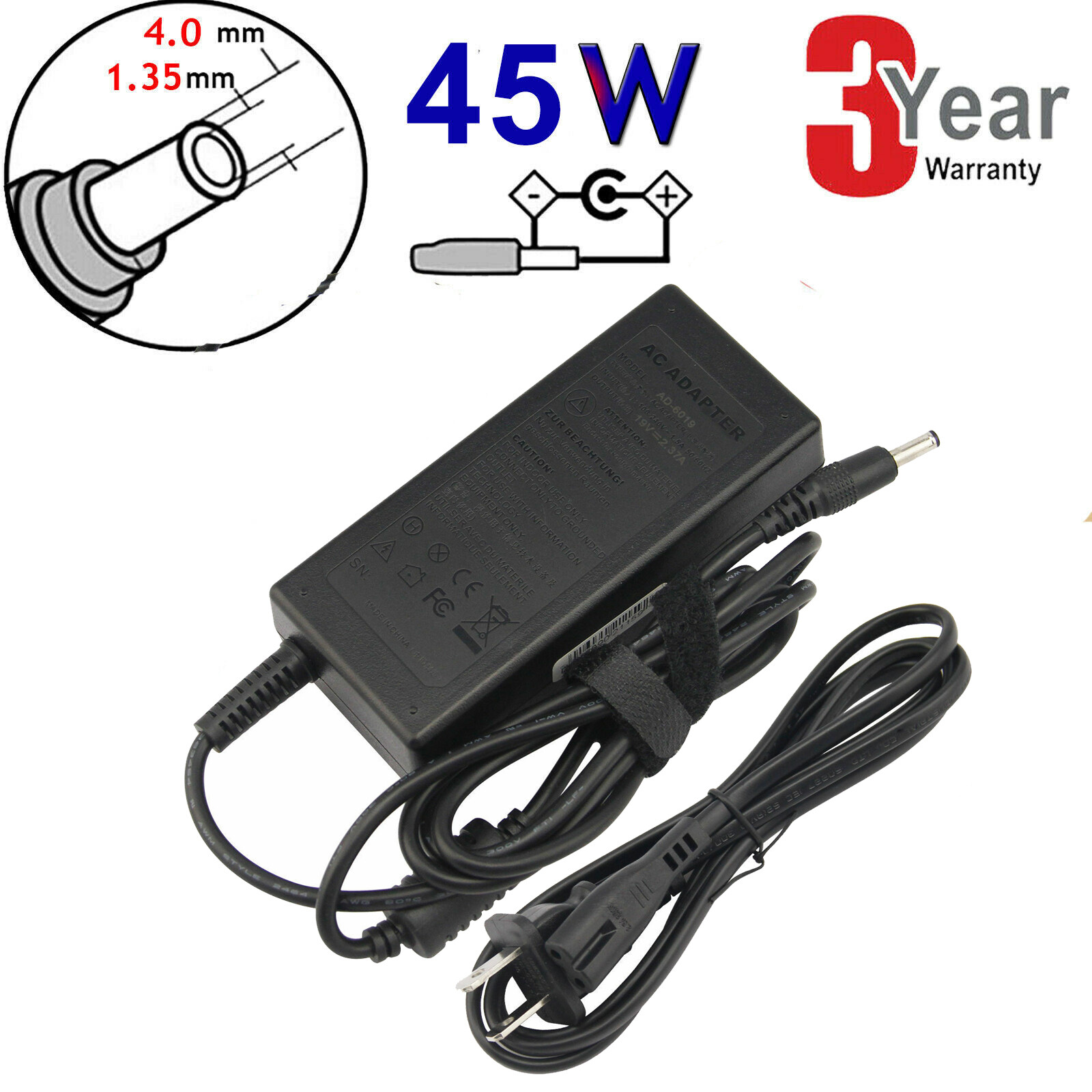 For ASUS Zenbook UX21A UX31A UX32A UX305F AC Adapter Charger 45W 19V 2.37A