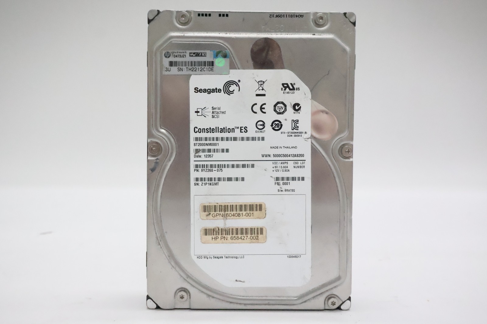 Seagate Constellation ES 2TB 7.2K SAS 3.5" Hard Drive ST2000NM0001 HP 658427-002