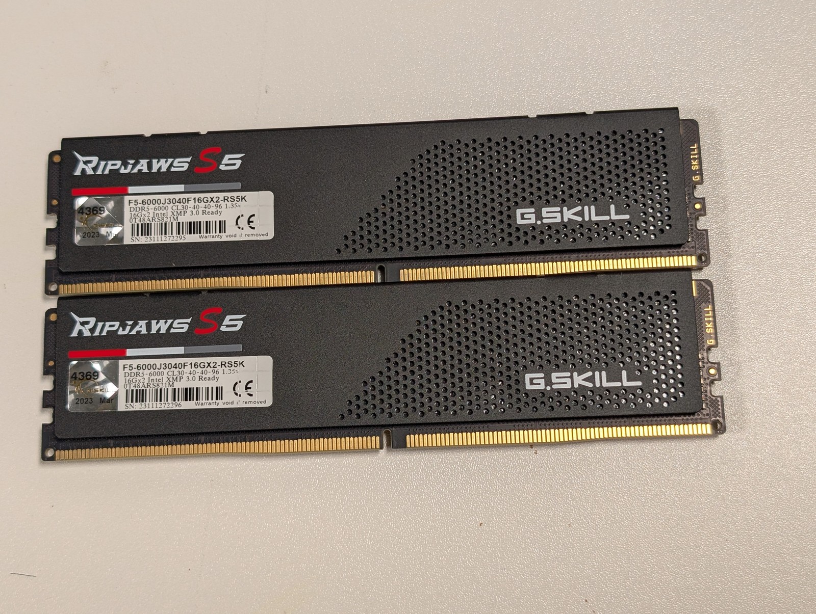 G.SKILL Ripjaws S5 32GB 2x16GB DDR5 6000 CL30 XMP F5-6000J3040F16GX2-RS5K