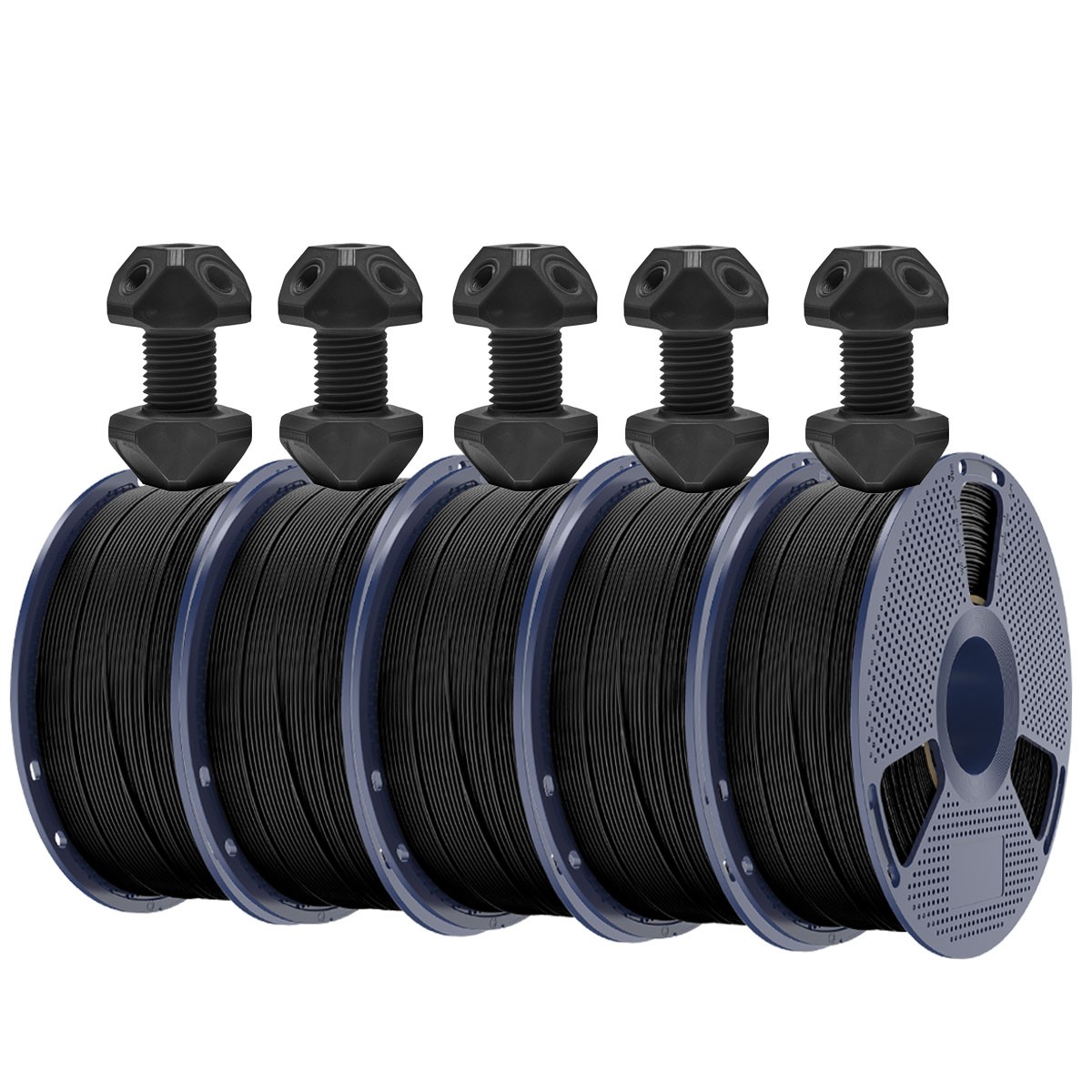 SUNLU 5x1KG ABS Black Filament 1.75mm 3D Printer Filament ABS Black 5KG Strong