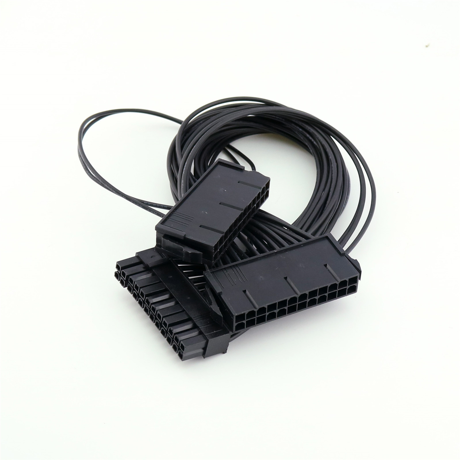 1pcs 24 Pin Male to Dual Female PSU Power Supply Cable ATX Motherboard Connector