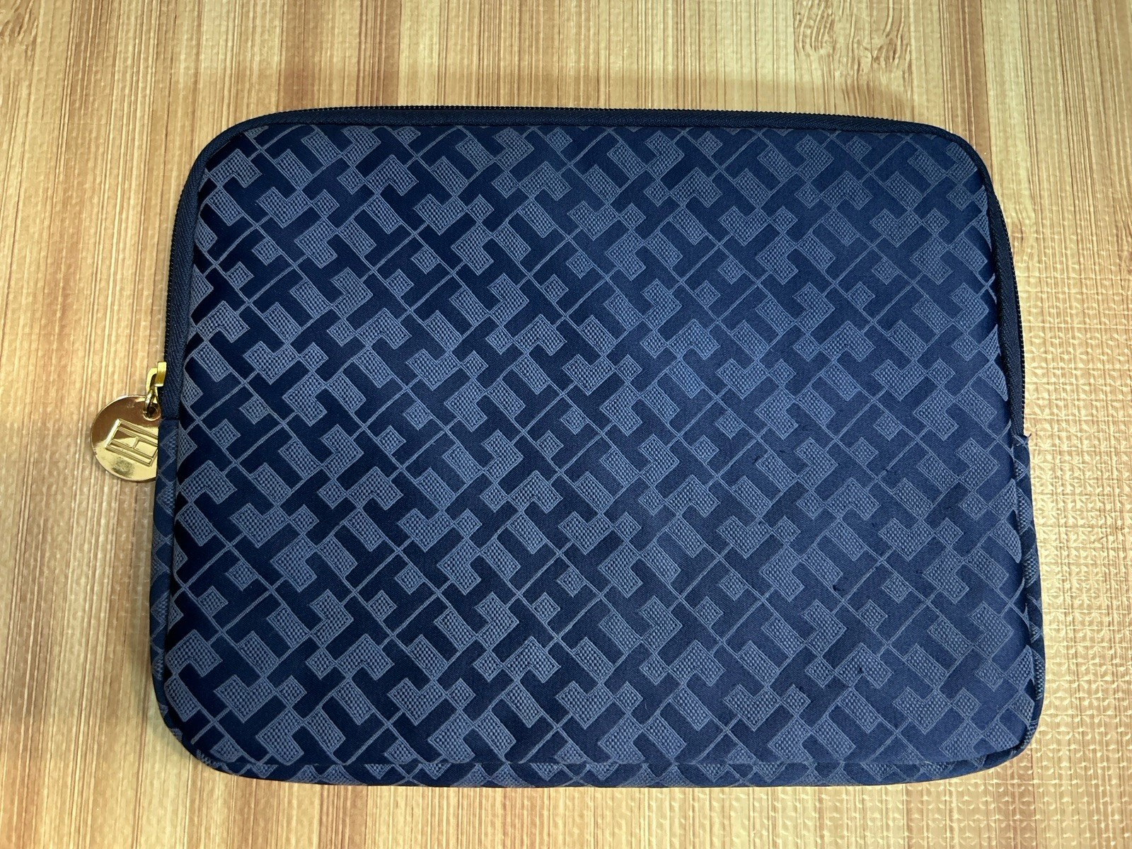 Tommy Hilfiger Navy Blue Monogram iPad Sleeve 11 inch Tablet Case Tech Pouch