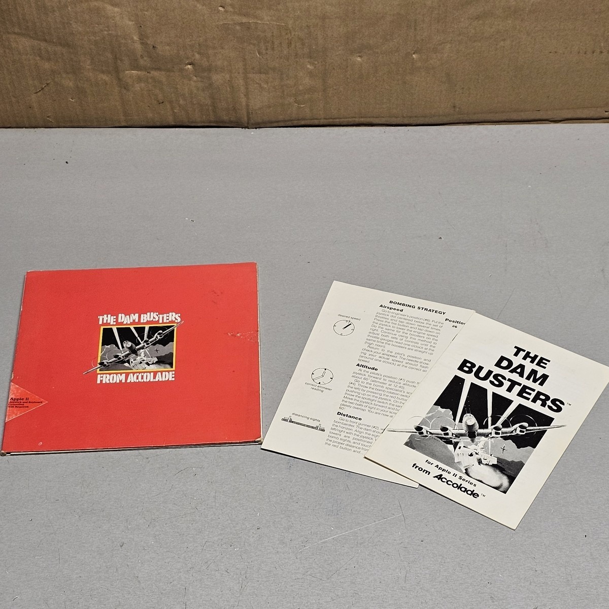 The Dam Busters Accolade Apple II Manual Strategy Guide Vintage (No Software)