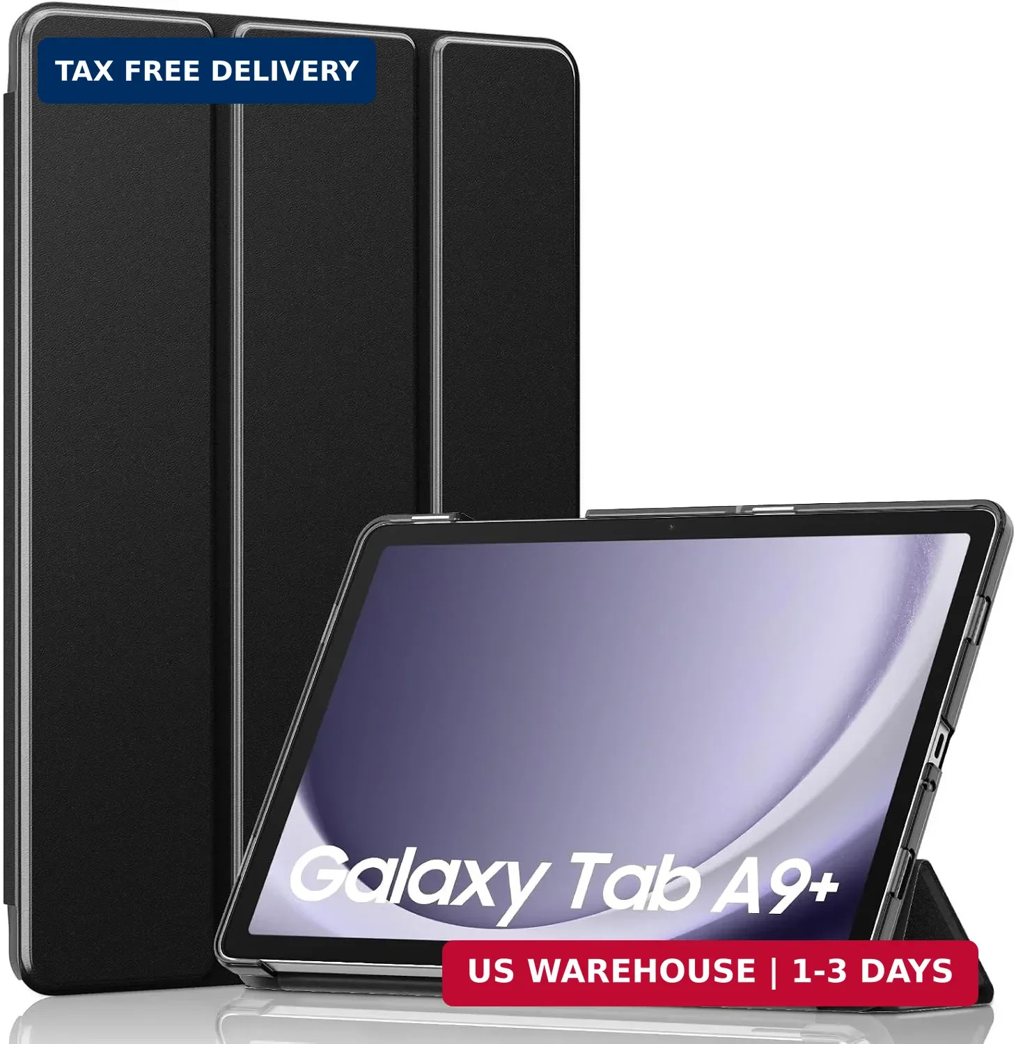 MoKo Trifold Case for Galaxy Tab A9 Plus/A9+ 11 Inch 2023, Black