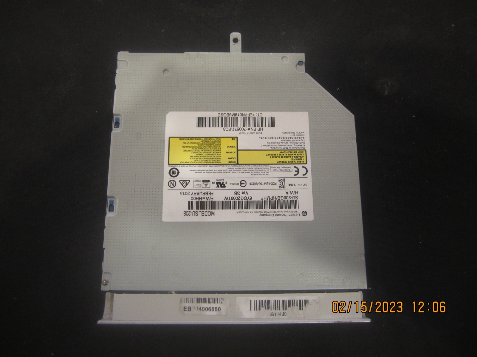 Hp Pavilion 15-p214dx DVD-RW ODD OPTICAL DRIVE w/ DVD Connector Cable 762503-001