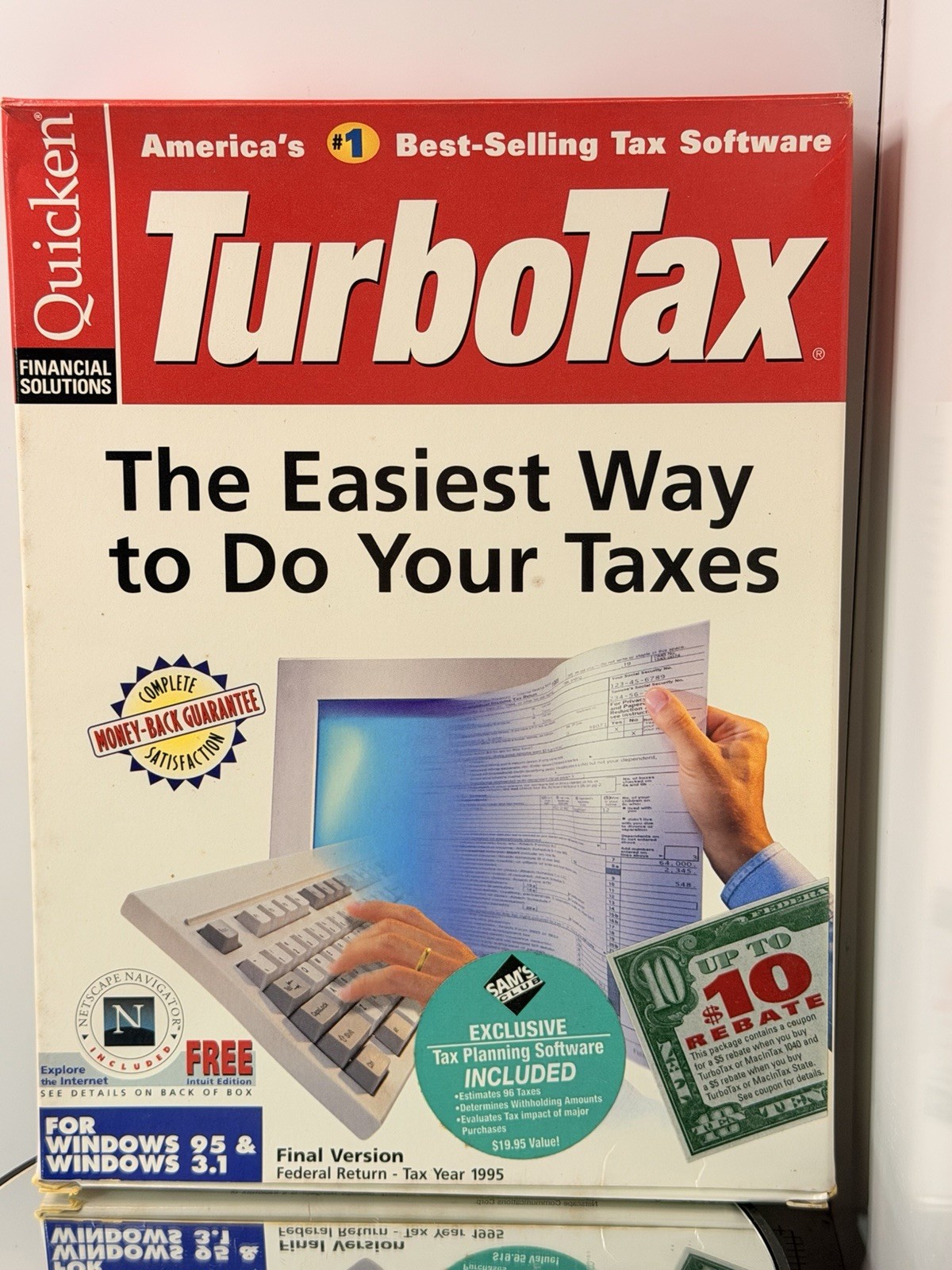 Vintage 1995 TurboTax Financial Solutions Software for Windows 95 & 3.1