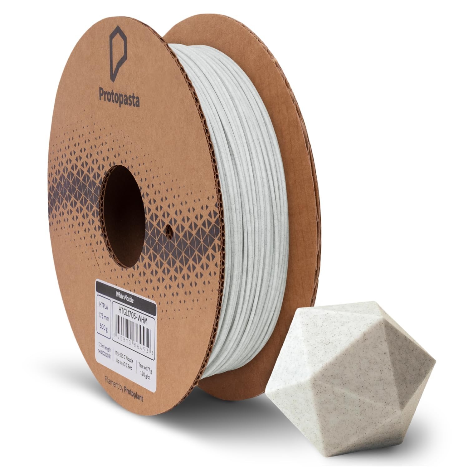 Protopasta 3D Printer Filament | PLA Filament 1.75mm | White Marble HT PLA | ...