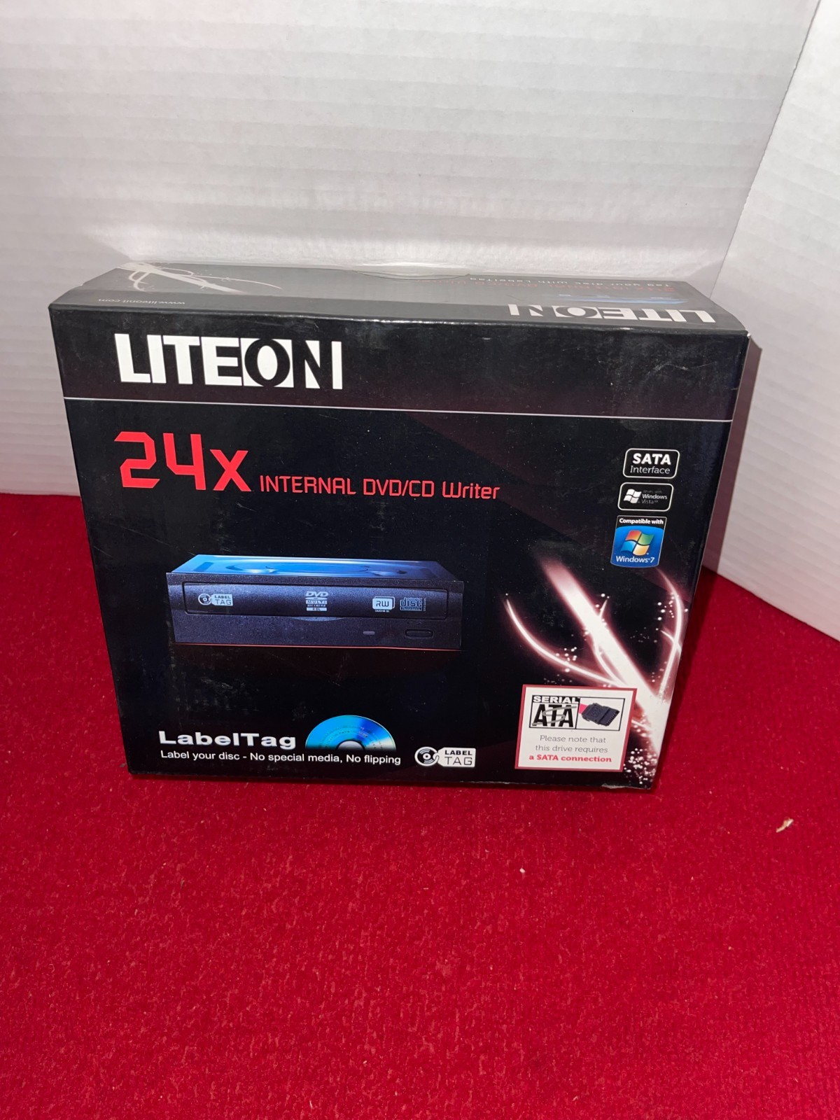 LITEON 24x Internal DVD/CD Writer iHAS524-T98 B Vintage Desktop PC SATA . Unopen