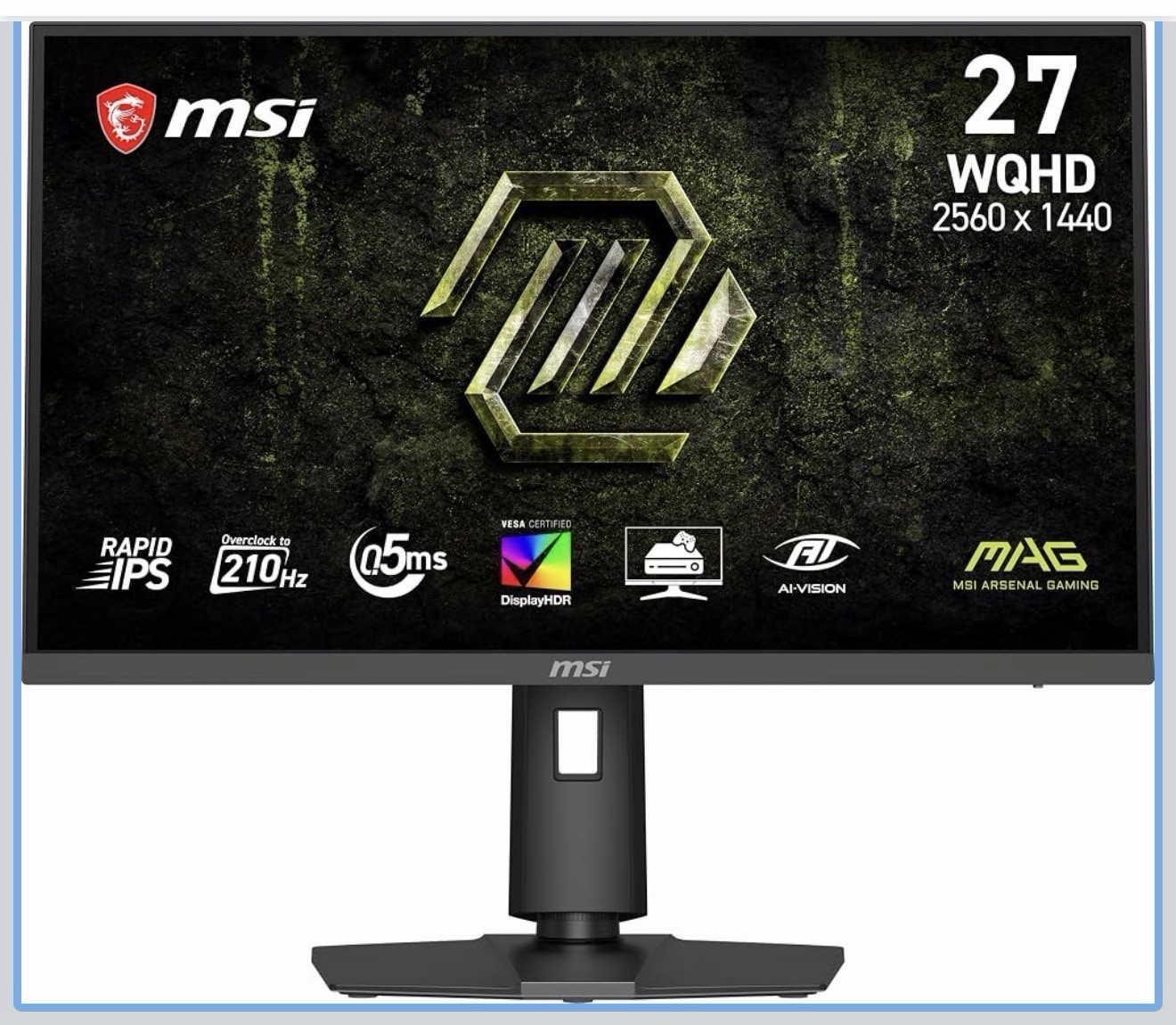 MSI MAG 275QPF E21 27in 2560 x 1440 QHD Gaming Monitor 210Hz AMD FreeSync