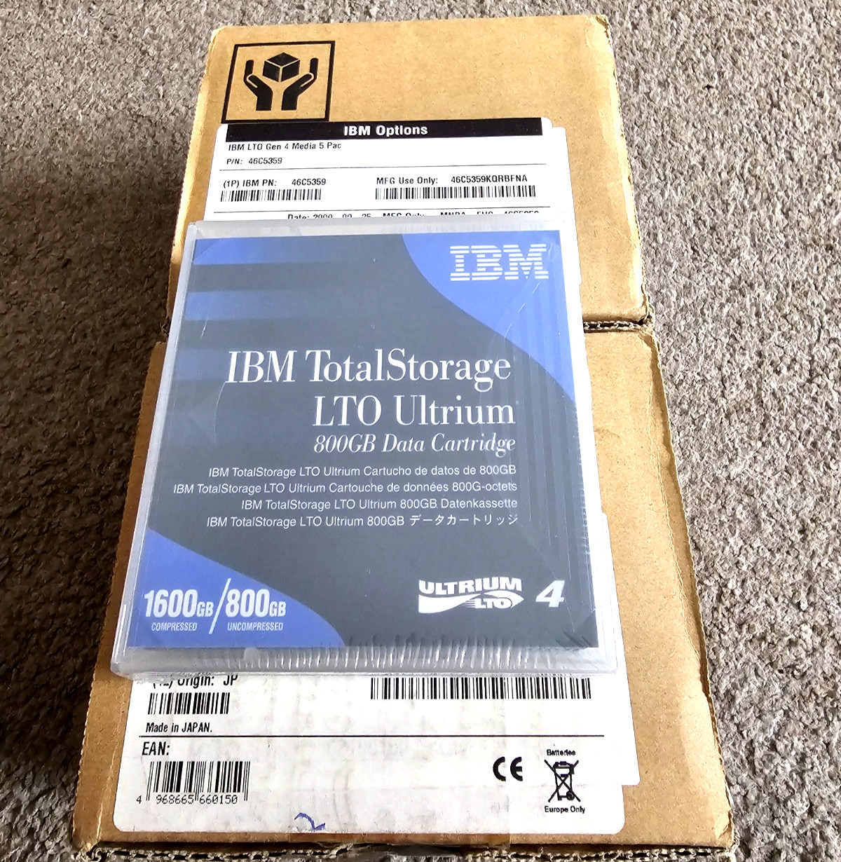 New Sealed Lot of 10 IBM LTO Ultrium 4 800GB/1600GB Data Cartridges