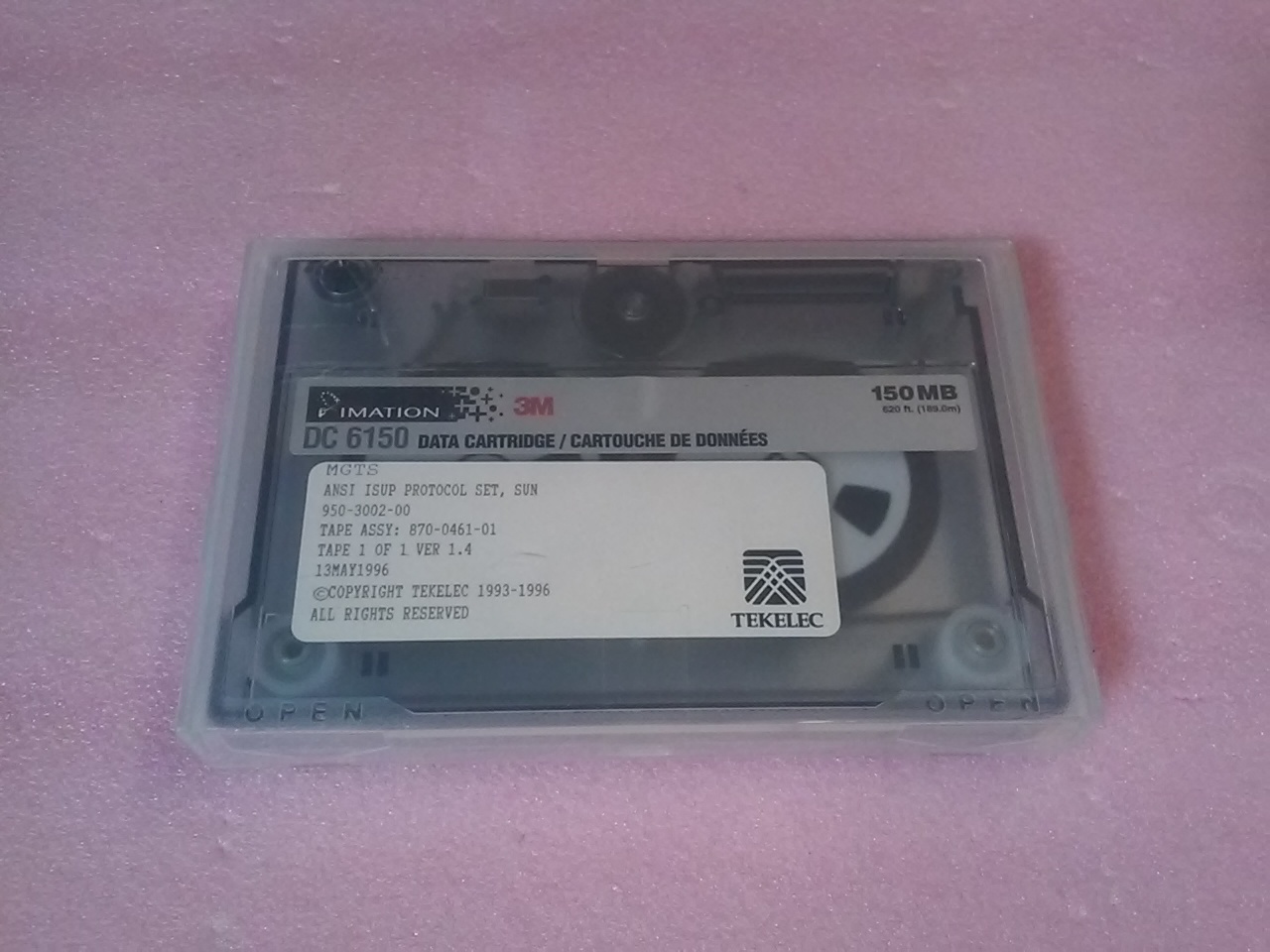 3M IMATION DC 6150 150 Mbytes 620 ft. 189.0m Data Cartridge Tape