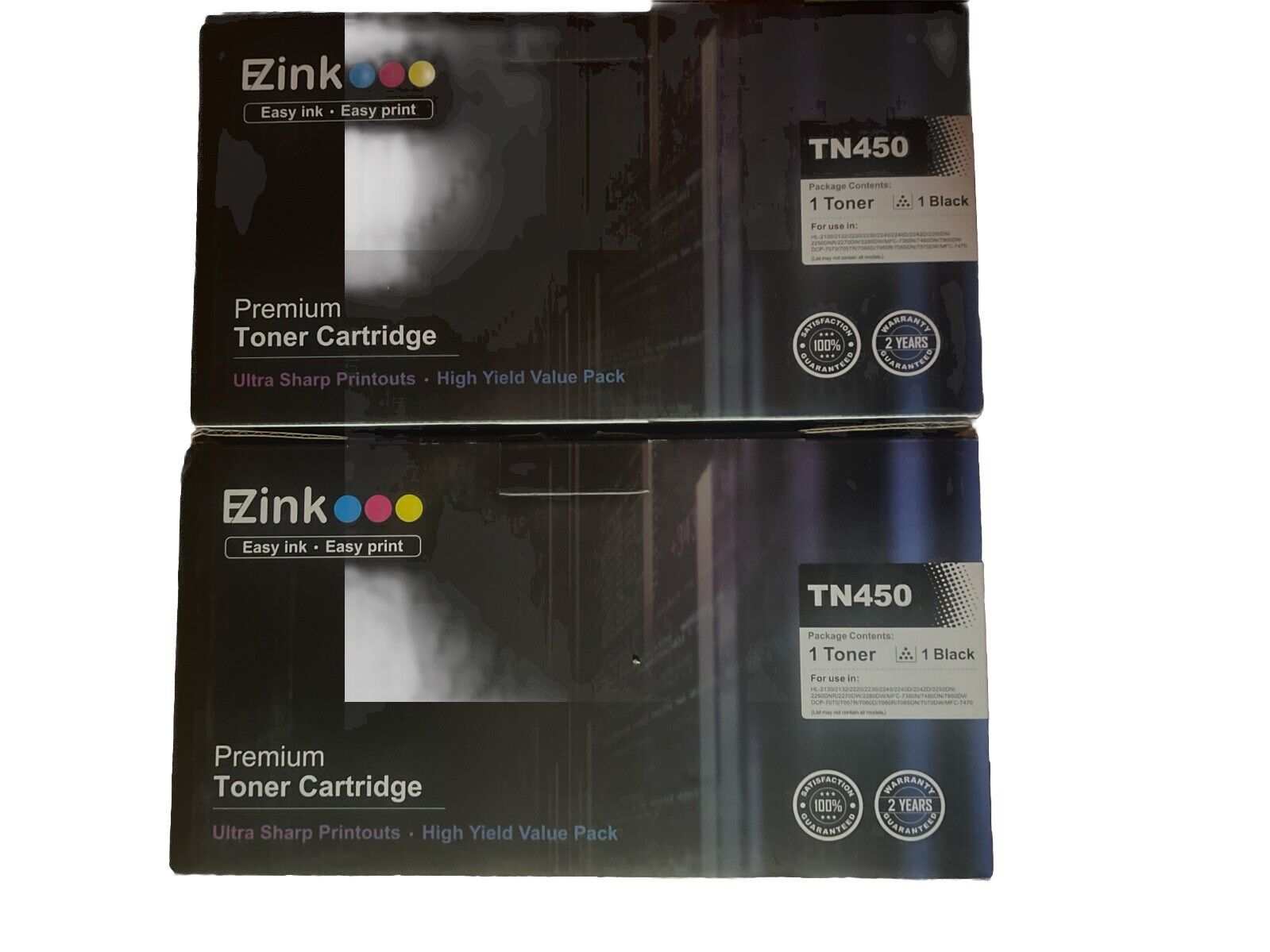 E-Z ink Premium Toner Cartridge TN450 Replacement (2 PCS, Black) Brand New